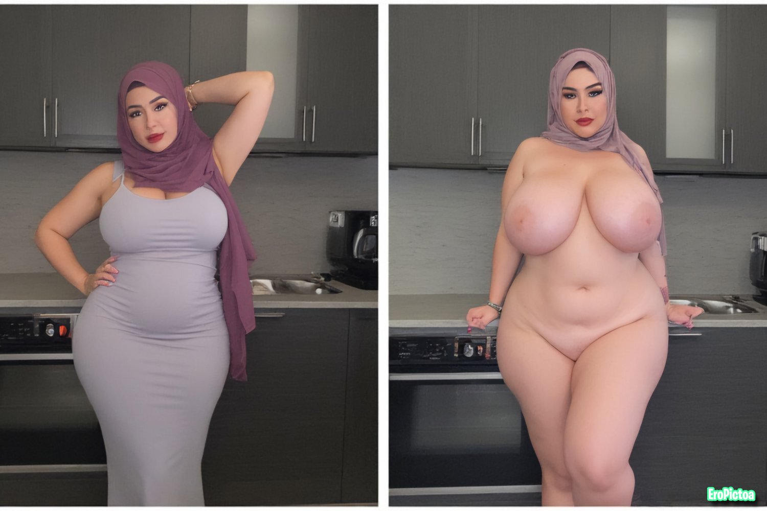 Ai Hijab Dressed/Undressed photo featuring Wife - Part 17