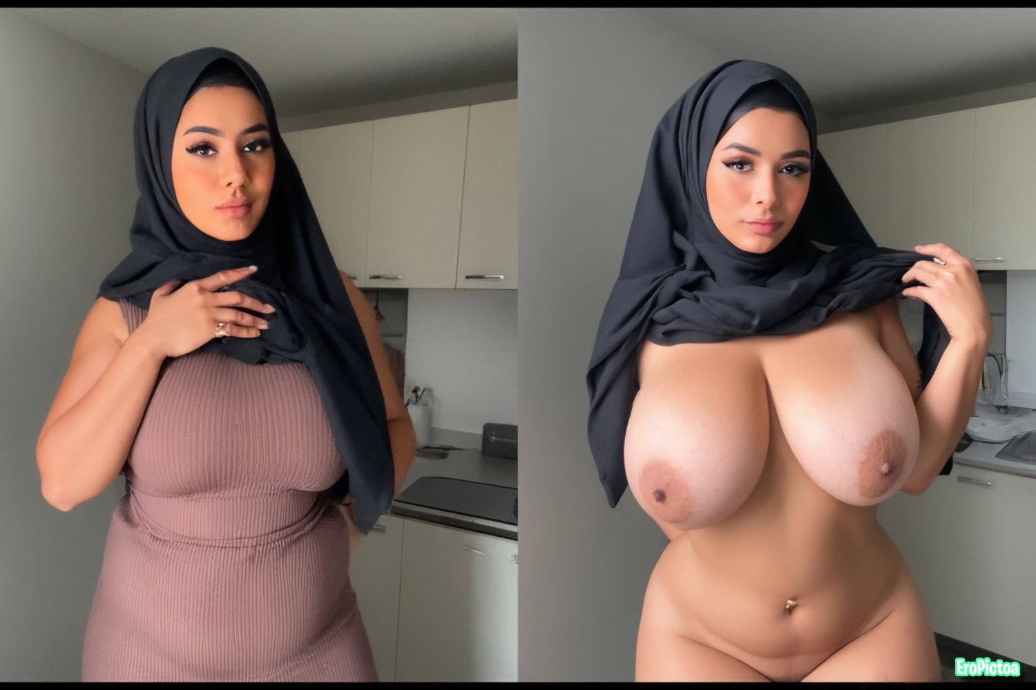 Ai Hijab Dressed/Undressed photo featuring Big tits - Part 8